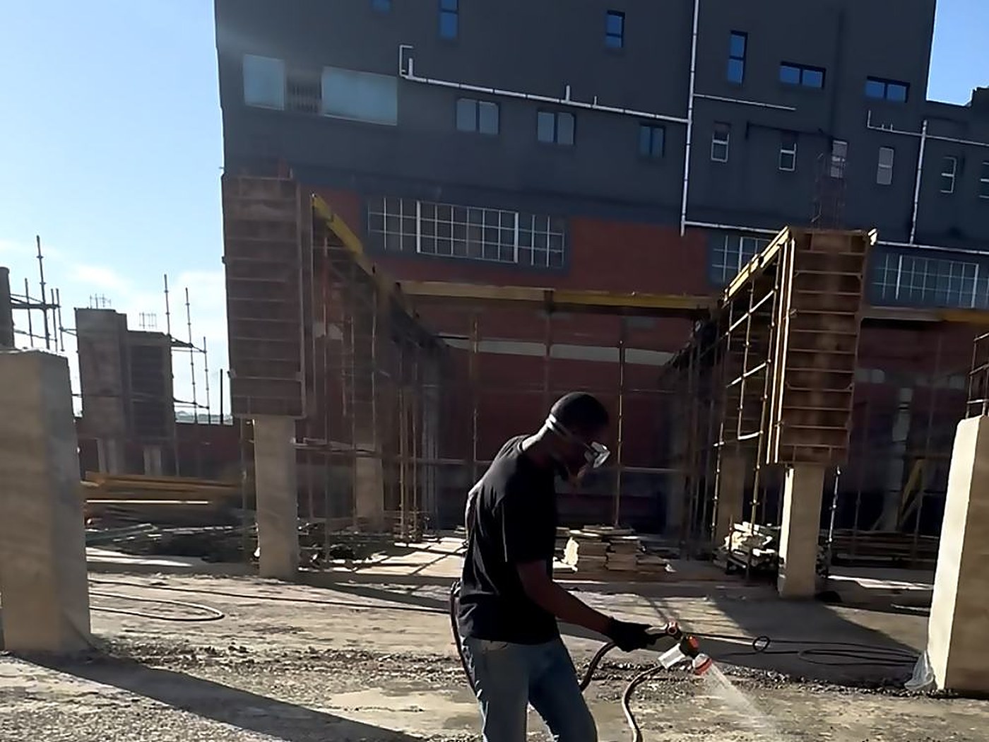 Post construction treatment around a standing structure.
